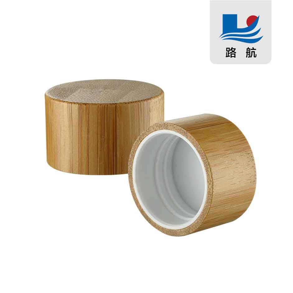 28/410Screw cap. Cover with bamboo lid. Bamboo wood cover. plastic cap